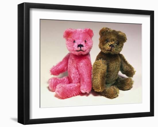 A Pink Schuco Scent Bottle Teddy Bearand a Green Schuco Compact Teddy Bear,-null-Framed Giclee Print