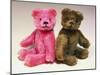 A Pink Schuco Scent Bottle Teddy Bearand a Green Schuco Compact Teddy Bear,-null-Mounted Giclee Print