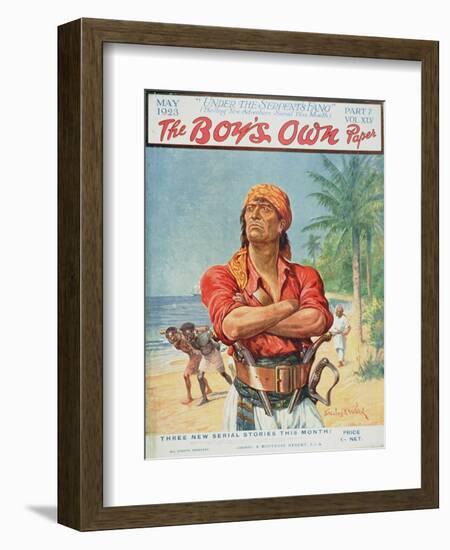 A Pirate Figure from the Front Cover of 'The Boy's Own Paper', 1923-Stanley L. Wood-Framed Giclee Print