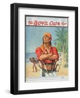 A Pirate Figure from the Front Cover of 'The Boy's Own Paper', 1923-Stanley L. Wood-Framed Giclee Print