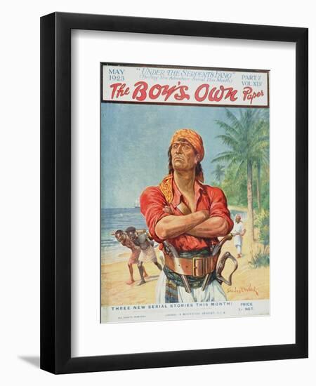 A Pirate Figure from the Front Cover of 'The Boy's Own Paper', 1923-Stanley L. Wood-Framed Giclee Print