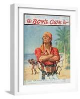 A Pirate Figure from the Front Cover of 'The Boy's Own Paper', 1923-Stanley L. Wood-Framed Giclee Print