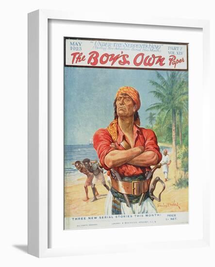 A Pirate Figure from the Front Cover of 'The Boy's Own Paper', 1923-Stanley L. Wood-Framed Giclee Print