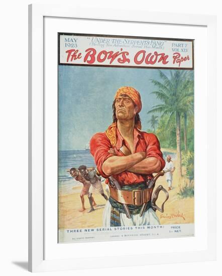 A Pirate Figure from the Front Cover of 'The Boy's Own Paper', 1923-Stanley L. Wood-Framed Giclee Print