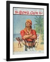 A Pirate Figure from the Front Cover of 'The Boy's Own Paper', 1923-Stanley L. Wood-Framed Giclee Print