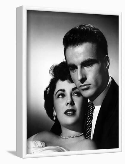 A Place in the Sun, Elizabeth Taylor, Montgomery Clift, 1951-null-Framed Art Print