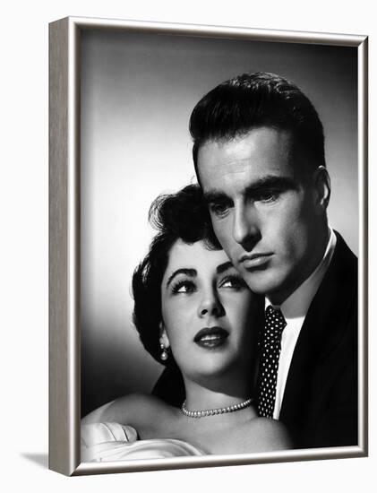 A Place in the Sun, Elizabeth Taylor, Montgomery Clift, 1951-null-Framed Art Print