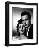 A Place in the Sun, Elizabeth Taylor, Montgomery Clift, 1951-null-Framed Art Print