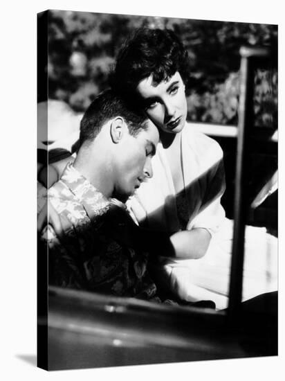 A Place in the Sun, from Left, Montgomery Clift, Elizabeth Taylor, 1951-null-Stretched Canvas