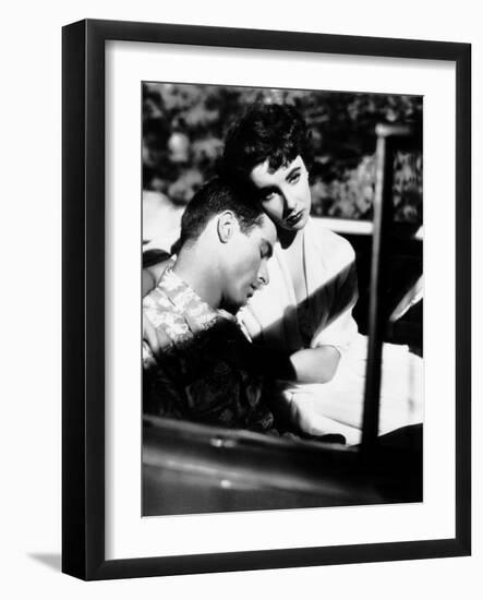 A Place in the Sun, from Left, Montgomery Clift, Elizabeth Taylor, 1951-null-Framed Photo