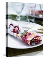 A Place Setting with Printed Fabric Napkin-Wolfgang Kleinschmidt-Stretched Canvas