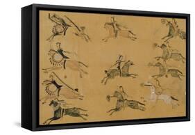 A Plains Pictographic Painting, Native American-null-Framed Stretched Canvas