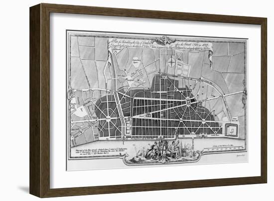 A Plan for Rebuilding the City of London after the Great Fire in 1666-null-Framed Giclee Print