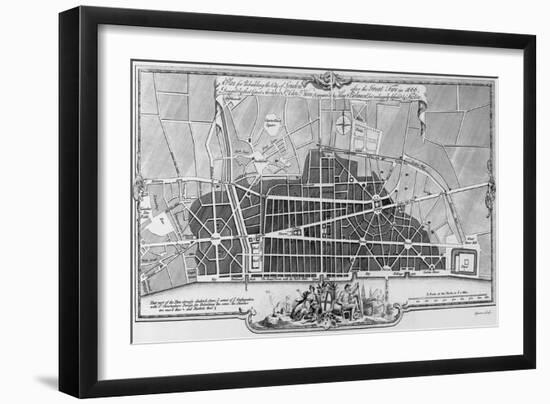 A Plan for Rebuilding the City of London after the Great Fire in 1666-null-Framed Giclee Print