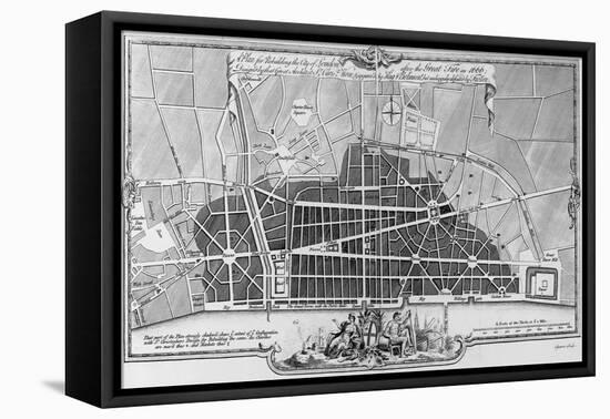 A Plan for Rebuilding the City of London after the Great Fire in 1666-null-Framed Stretched Canvas