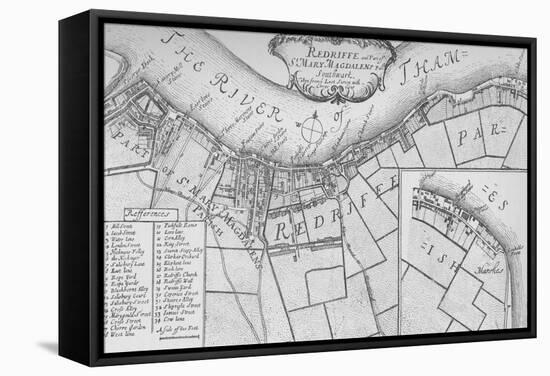 A Plan of Rotherhithe, 1755, (1912). Artists: Unknown, John Stow-John Stow-Framed Stretched Canvas