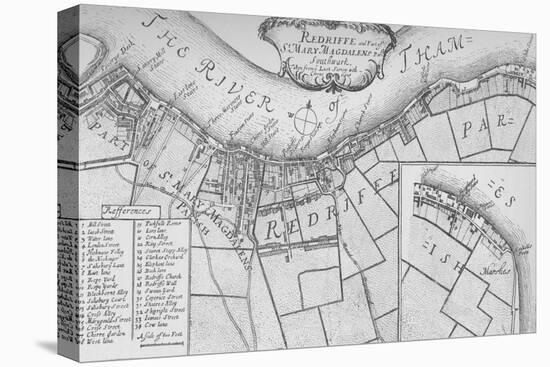 A Plan of Rotherhithe, 1755, (1912). Artists: Unknown, John Stow-John Stow-Stretched Canvas