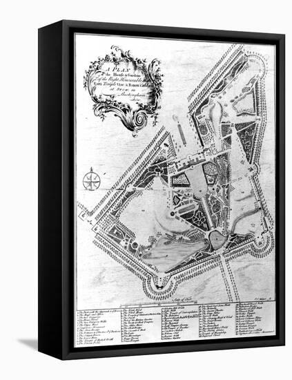 A Plan of the House and Gardens at Stowe, Buckinghamshire-Johann Sebastien Muller-Framed Stretched Canvas