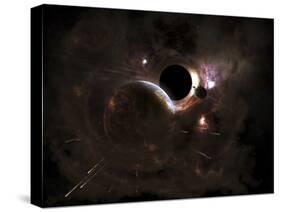 A Planet's Population Fleas in Panic from a Massive Black Hole-Stocktrek Images-Stretched Canvas