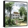 A Plantation Home in Mississippi before the Civil War-null-Framed Stretched Canvas