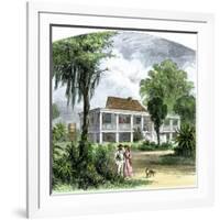 A Plantation Home in Mississippi before the Civil War-null-Framed Giclee Print