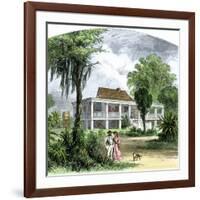 A Plantation Home in Mississippi before the Civil War-null-Framed Giclee Print