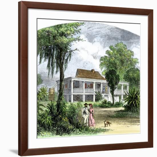 A Plantation Home in Mississippi before the Civil War-null-Framed Giclee Print