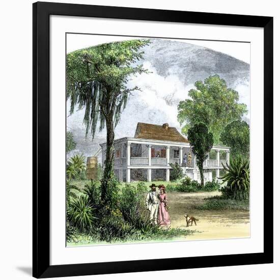 A Plantation Home in Mississippi before the Civil War-null-Framed Giclee Print