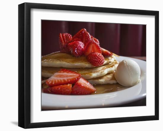 A Plate of Buttermilk Pancakes.-Jon Hicks-Framed Photographic Print