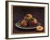 A Plate of Peches Painting by Henri Fantin Latour (Fantin-Latour, 1836-1904) 1880 Sun. 0,26X0,35 M-Henri Fantin-Latour-Framed Giclee Print