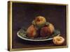 A Plate of Peches Painting by Henri Fantin Latour (Fantin-Latour, 1836-1904) 1880 Sun. 0,26X0,35 M-Henri Fantin-Latour-Stretched Canvas