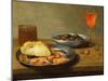 A Plate with Prawns and a Roll and Bowl with Olives-null-Mounted Giclee Print