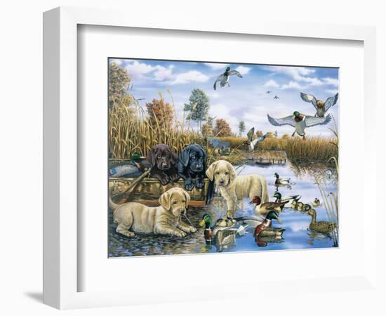 A Playful Tail Waggin' Day-Jenny Newland-Framed Giclee Print