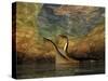 A Plesiosaurus Captures a Eurhinosaurus Marine Reptile in a Sea Cave-null-Stretched Canvas