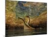 A Plesiosaurus Captures a Eurhinosaurus Marine Reptile in a Sea Cave-null-Mounted Art Print