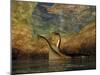 A Plesiosaurus Captures a Eurhinosaurus Marine Reptile in a Sea Cave-null-Mounted Art Print