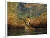 A Plesiosaurus Captures a Eurhinosaurus Marine Reptile in a Sea Cave-null-Framed Art Print