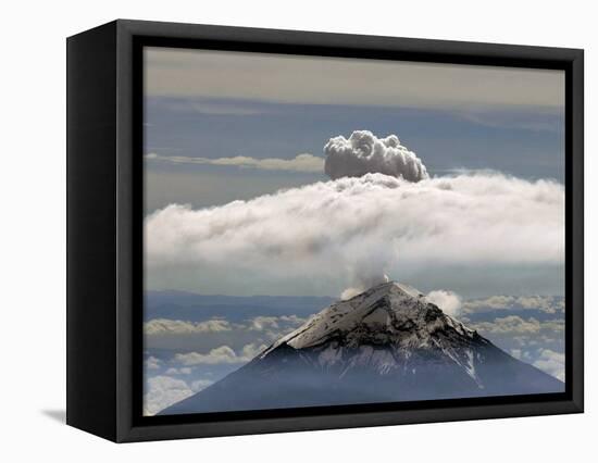 A Plume of Smoke and Steam Rises from the Popocatepetl Volcano-null-Framed Stretched Canvas