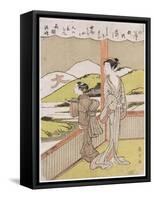 A Poem on the Autumn Moon by Kisen Hoshi-Suzuki Harunobu-Framed Stretched Canvas