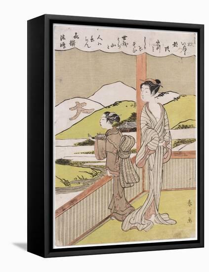 A Poem on the Autumn Moon by Kisen Hoshi-Suzuki Harunobu-Framed Stretched Canvas