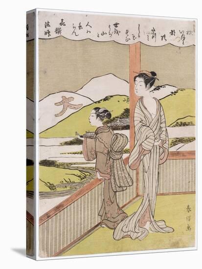 A Poem on the Autumn Moon by Kisen Hoshi-Suzuki Harunobu-Stretched Canvas