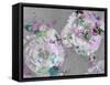 A Poetic Floral Montage from Pink Roses and Begonia Blossoms on Painted Wooden Background-Alaya Gadeh-Framed Stretched Canvas