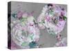 A Poetic Floral Montage from Pink Roses and Begonia Blossoms on Painted Wooden Background-Alaya Gadeh-Stretched Canvas