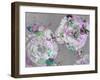 A Poetic Floral Montage from Pink Roses and Begonia Blossoms on Painted Wooden Background-Alaya Gadeh-Framed Photographic Print