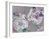 A Poetic Floral Montage from Pink Roses and Begonia Blossoms on Painted Wooden Background-Alaya Gadeh-Framed Photographic Print