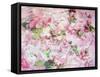 A Poetic Floral Montage from Pink Roses on Painted Texture-Alaya Gadeh-Framed Stretched Canvas