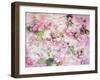 A Poetic Floral Montage from Pink Roses on Painted Texture-Alaya Gadeh-Framed Photographic Print