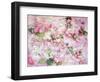 A Poetic Floral Montage from Pink Roses on Painted Texture-Alaya Gadeh-Framed Photographic Print