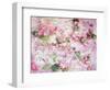 A Poetic Floral Montage from Pink Roses on Painted Texture-Alaya Gadeh-Framed Photographic Print