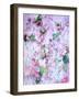 A Poetic Floral Montage from Pink Roses on Painted Texture-Alaya Gadeh-Framed Photographic Print